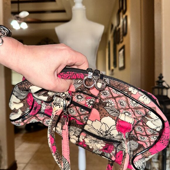 Vera Bradley*Rare*Convertible Satchel*Mocha Rouge - Picture 5 of 7